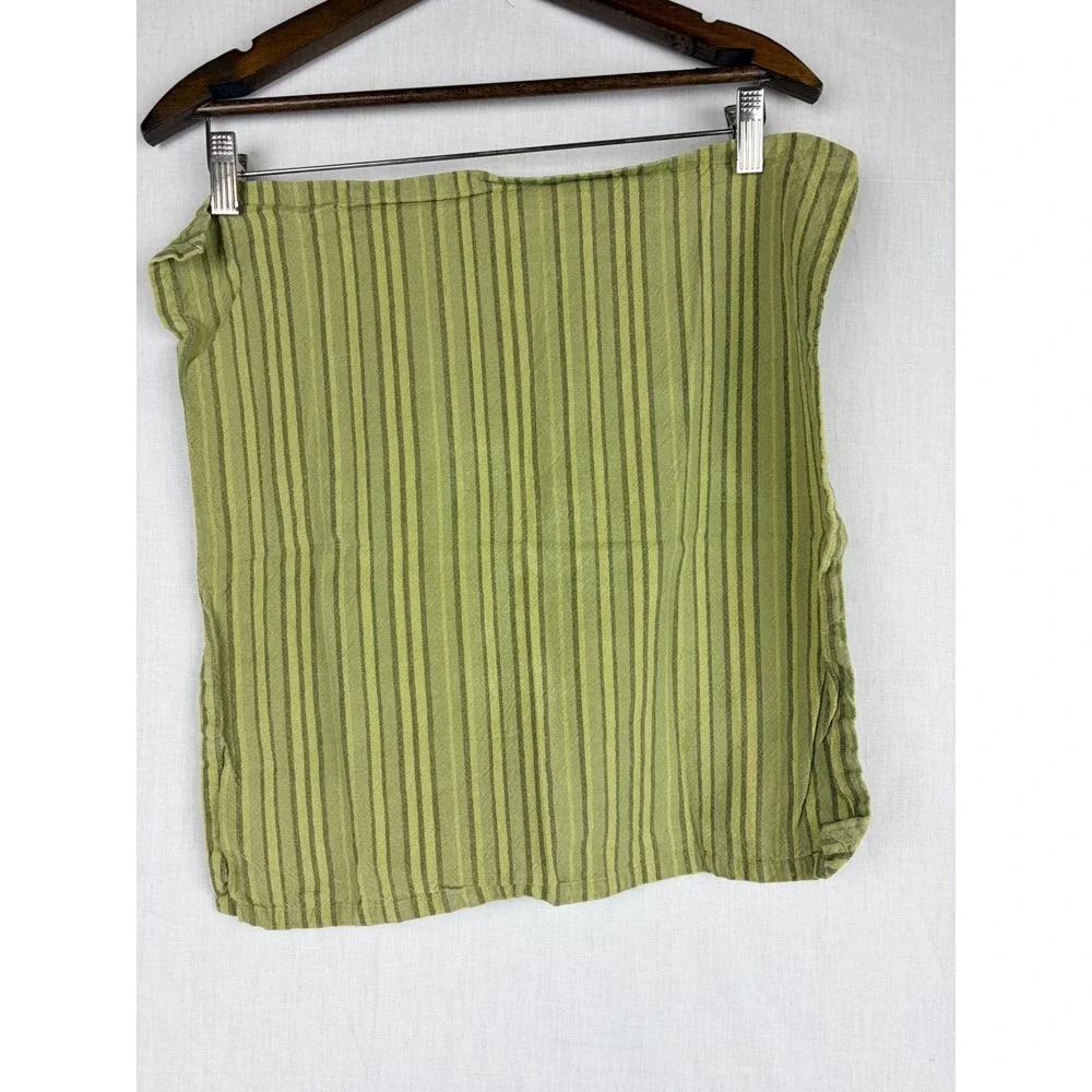 Tag Green Striped Cotton Cloth Napkins Set of 4 Farmhouse Boho Table Linens